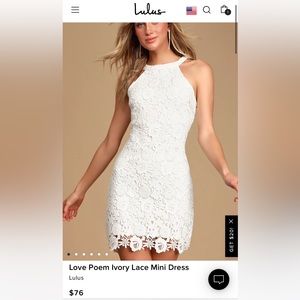 Lulus Love Poem Ivory Lace Mini Dress